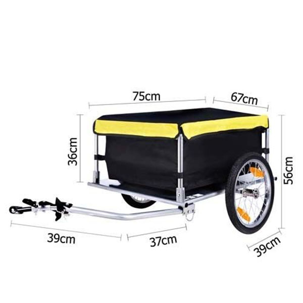 2020 Garden Bike Cargo Trailer Bicycle with Cover Shopping Cart Carrier CT001